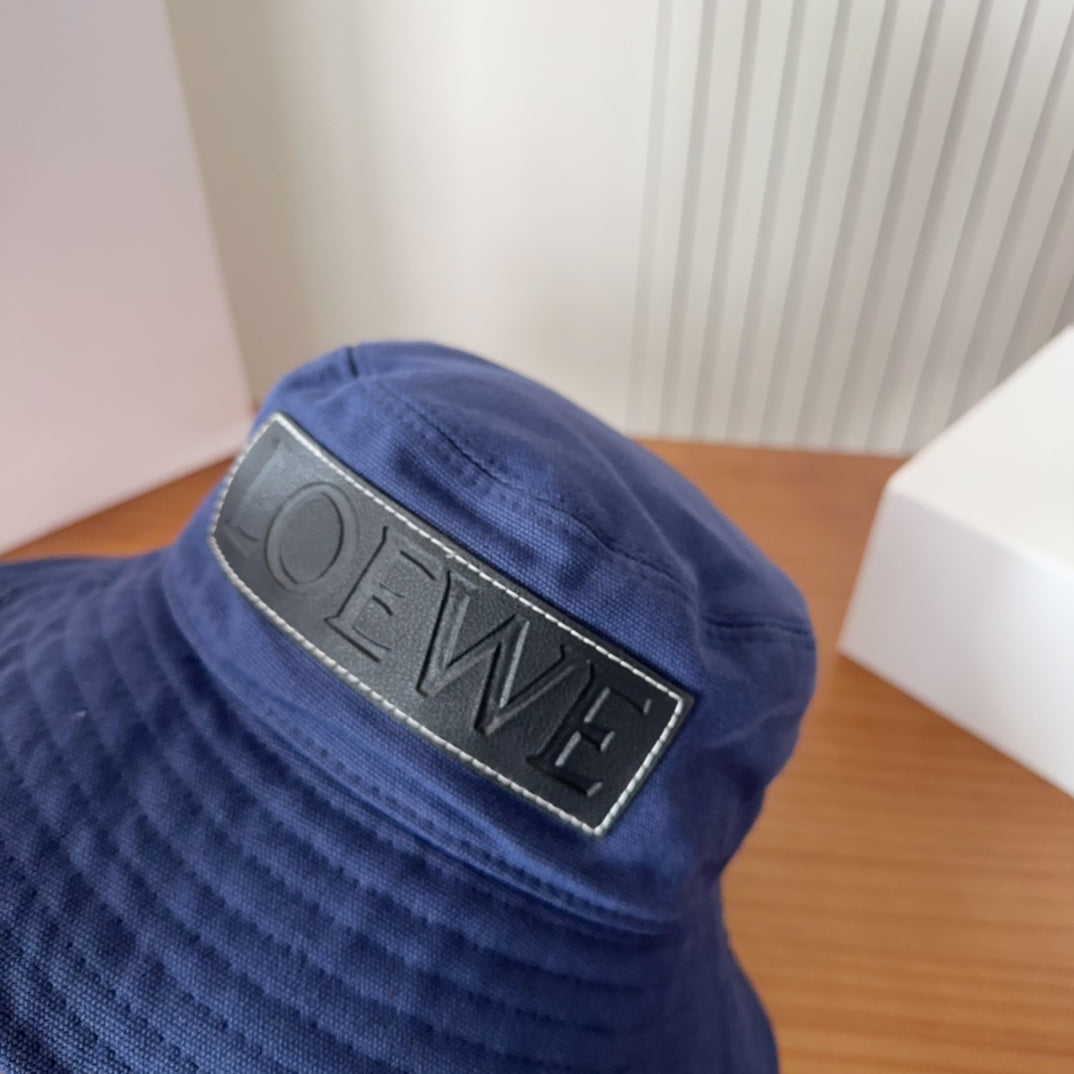 Blue Denim Bucket Hat with Long Straps