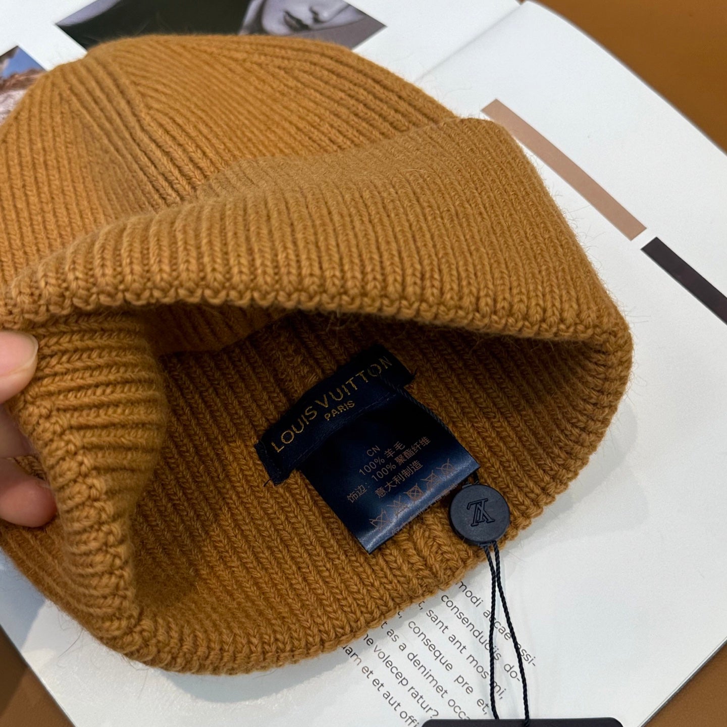 Knit Beanie in Khaki