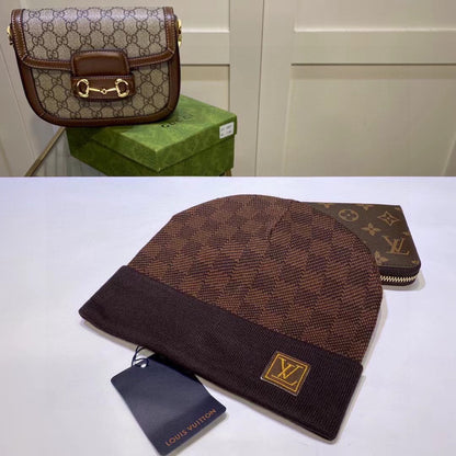 Brown Knitted Beanie hat
