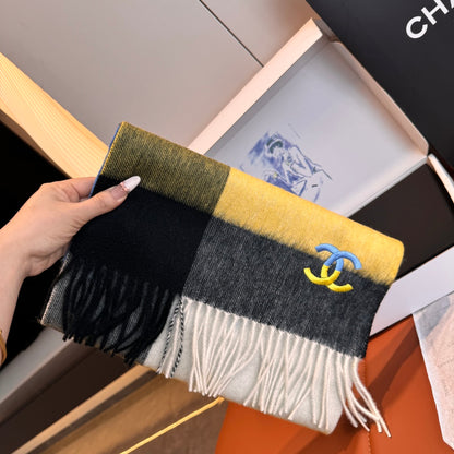 Minimalist  Striped Fringe Scarf