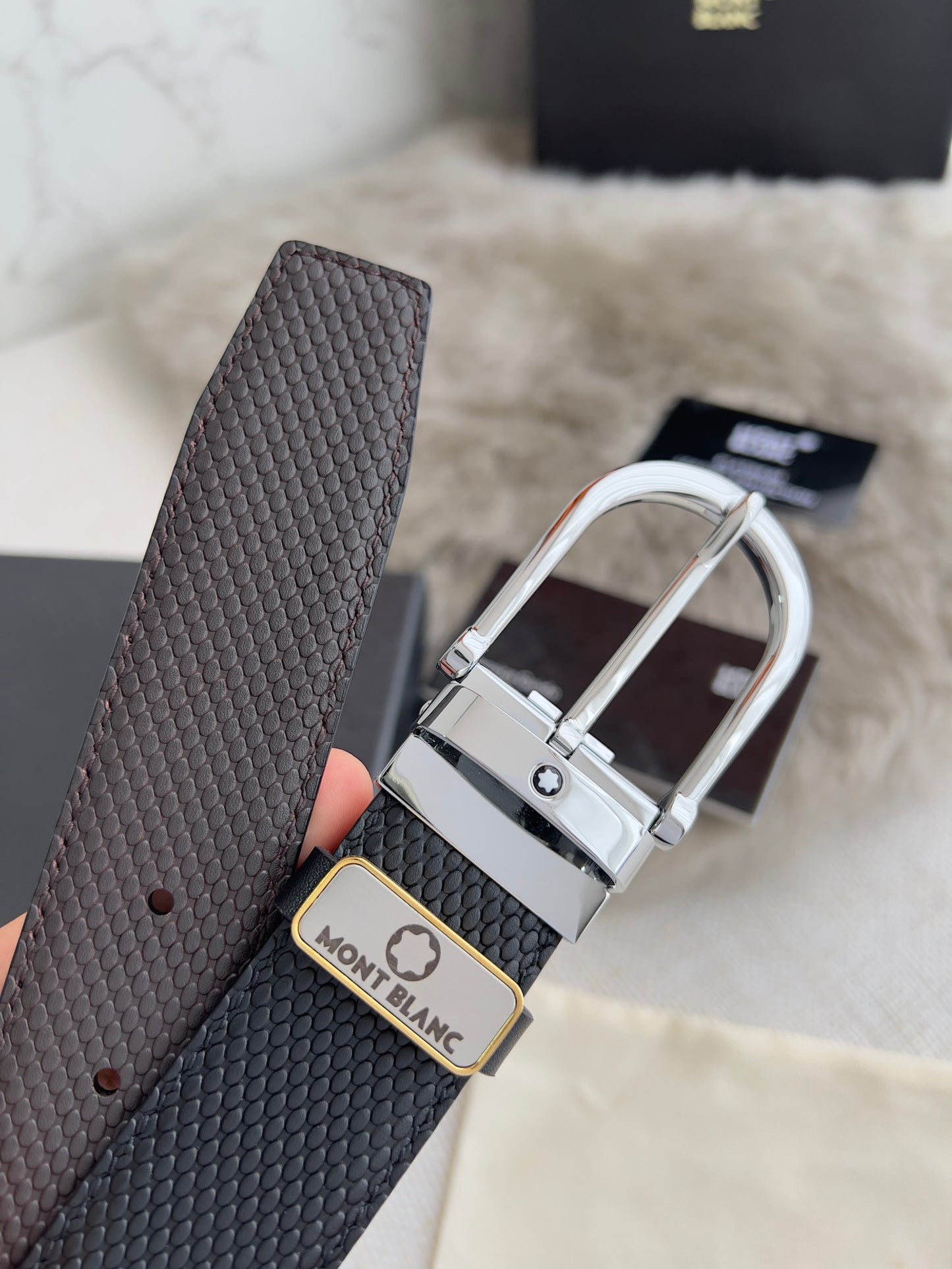 Men's Genuine Leather Belt – Pin Buckle Width 3.5cm