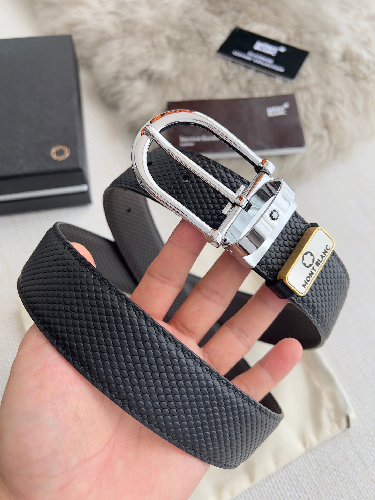 Men's Genuine Leather Belt – Pin Buckle Width 3.5cm