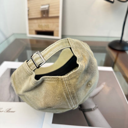 Chic Cross Embroidered Baseball Cap in Subtle Beige
