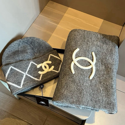 Beanie hat and a matching scarf set