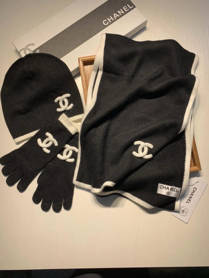 Knit Accessories Set (Beanie, Scarf, Gloves)