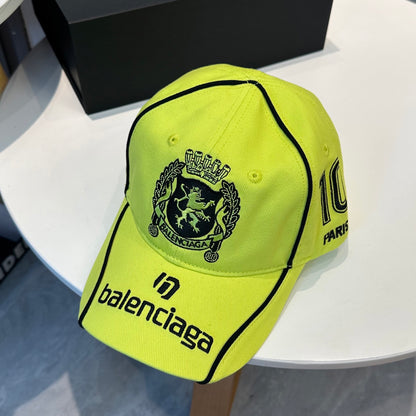 Crest embroidery cotton baseball cap with contrast piping