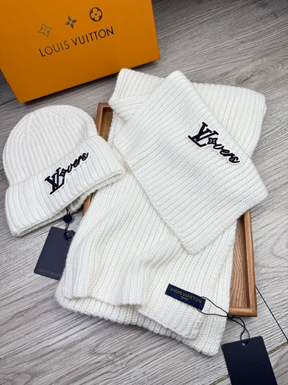 LV Beanie and Scarf 2pcs Set