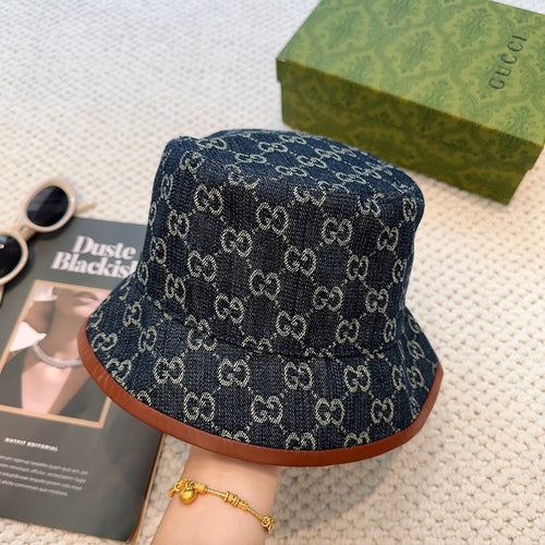 Elevated Monogram Bucket Hat with Leather Trim