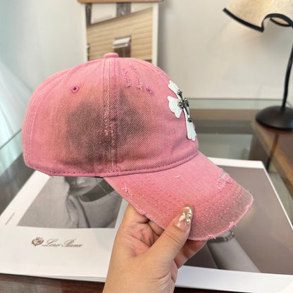 Elegant Distressed Cross Baseball Cap