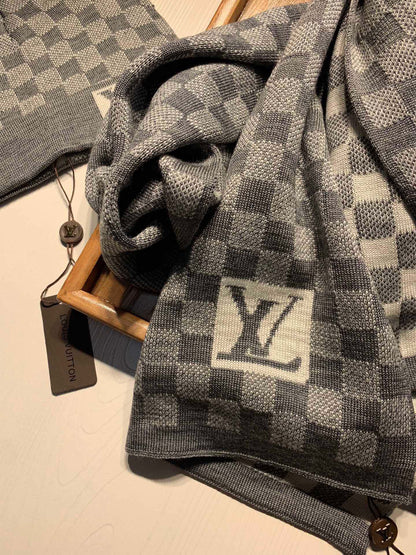 L&V  Knit Beanie + Matching Scarf Set