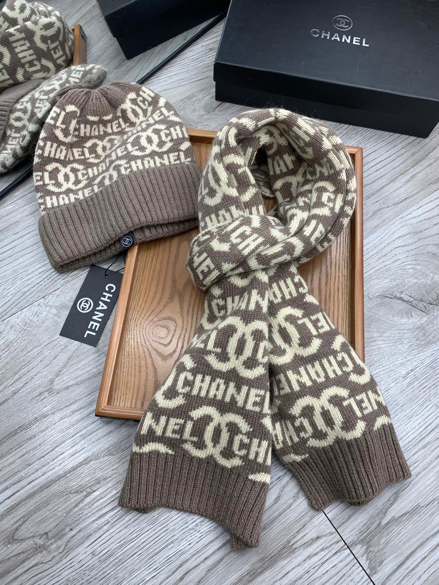 CC Cozy Knit Beanie and Scarf 2-Piece Set