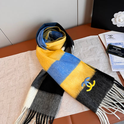 Minimalist  Striped Fringe Scarf