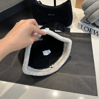 Color-blocked Knit Beanie Black G/G