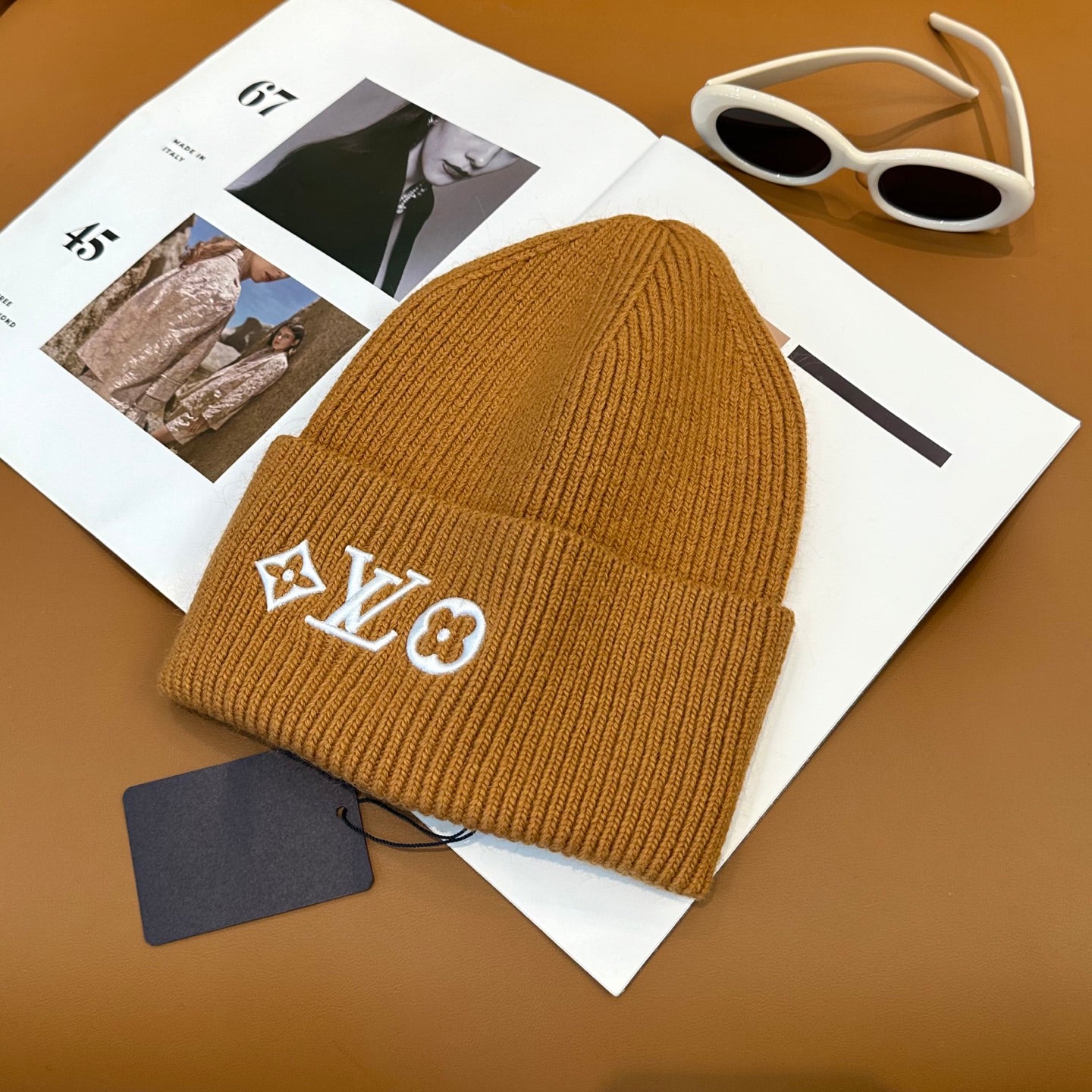 Knit Beanie in Khaki