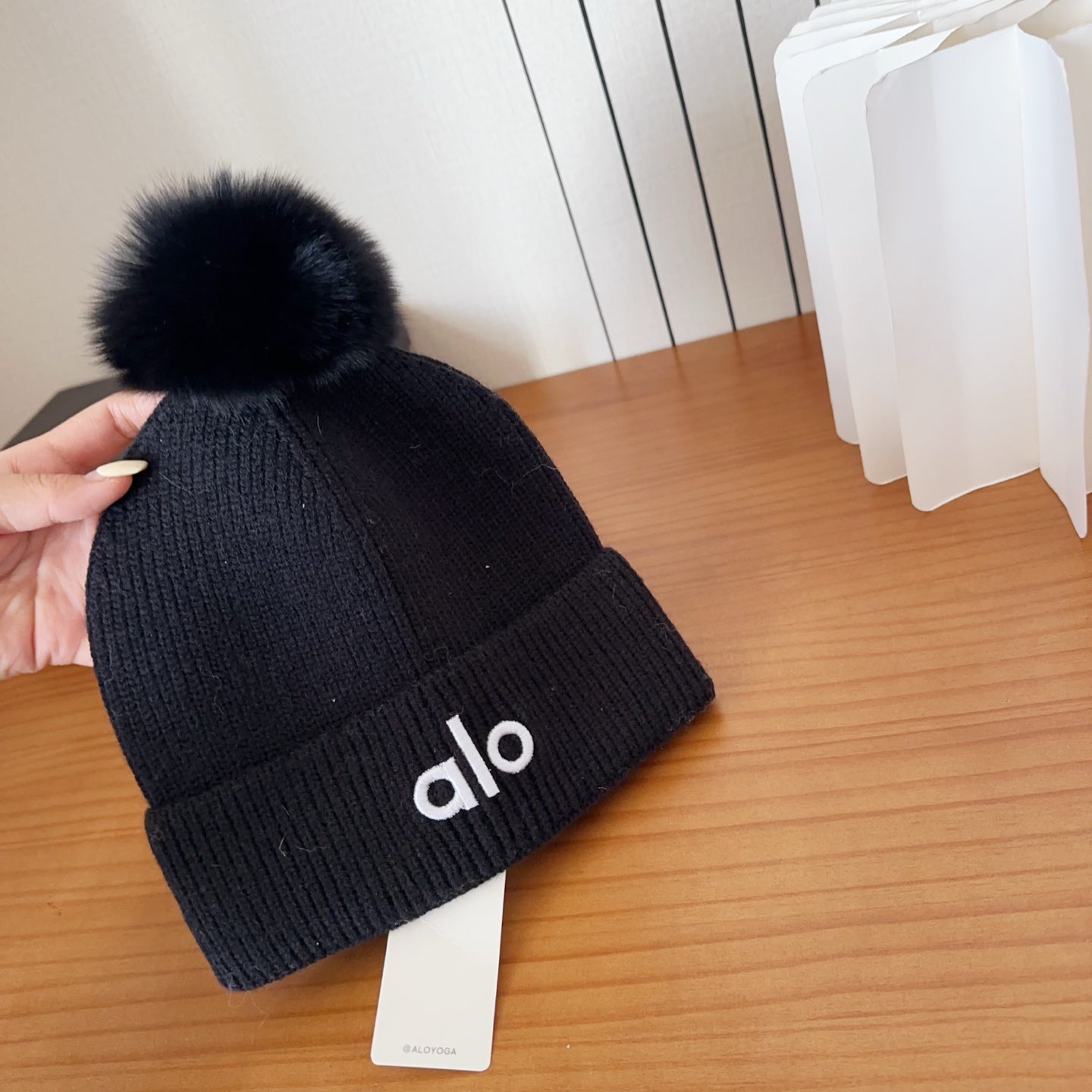 Knitted Beanie in Black