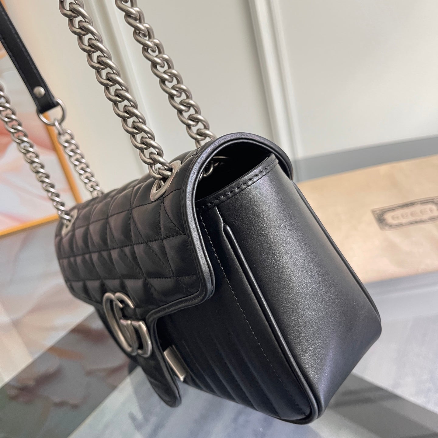 Quilted Elegance Leather Shoulder Bag