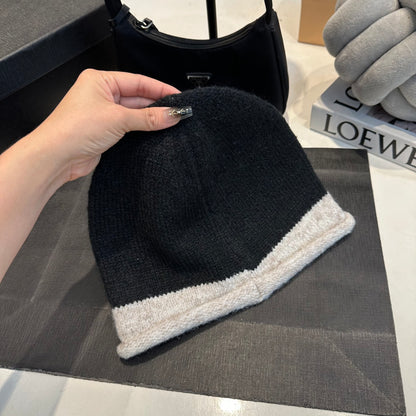 Color-blocked Knit Beanie Black G/G