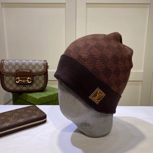 Brown Knitted Beanie hat