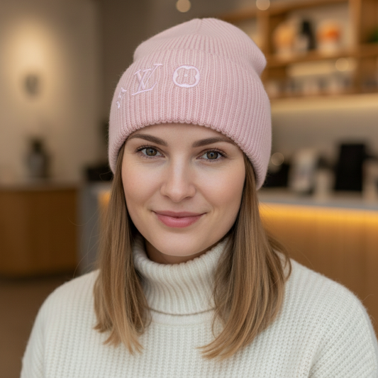 Classic Knit Beanie in Pink
