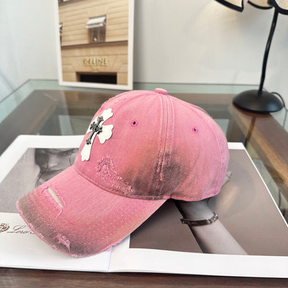 Elegant Distressed Cross Baseball Cap