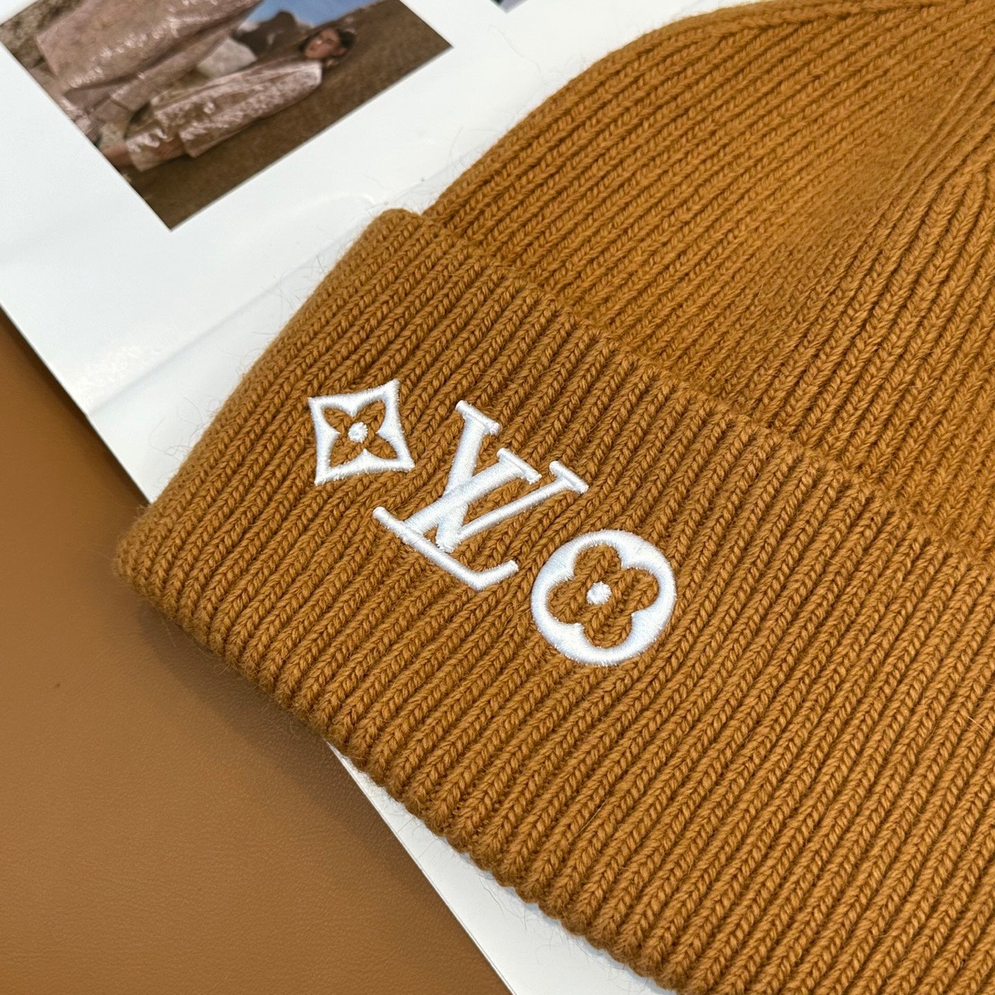 Knit Beanie in Khaki