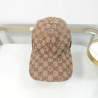 Sleek Beige Monogram Baseball Cap