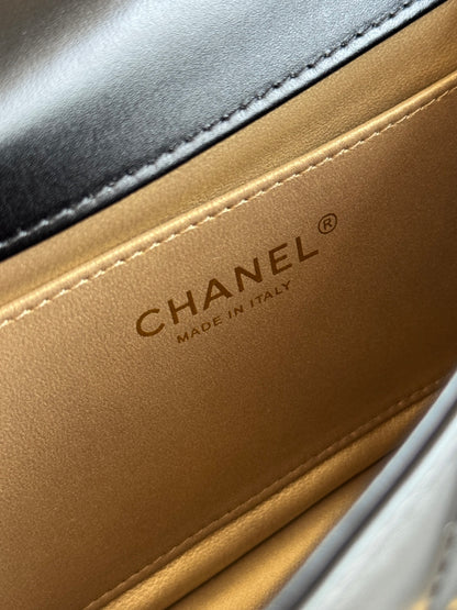 Classic Quilted Leather Handbag with Gold - Tone Hardware