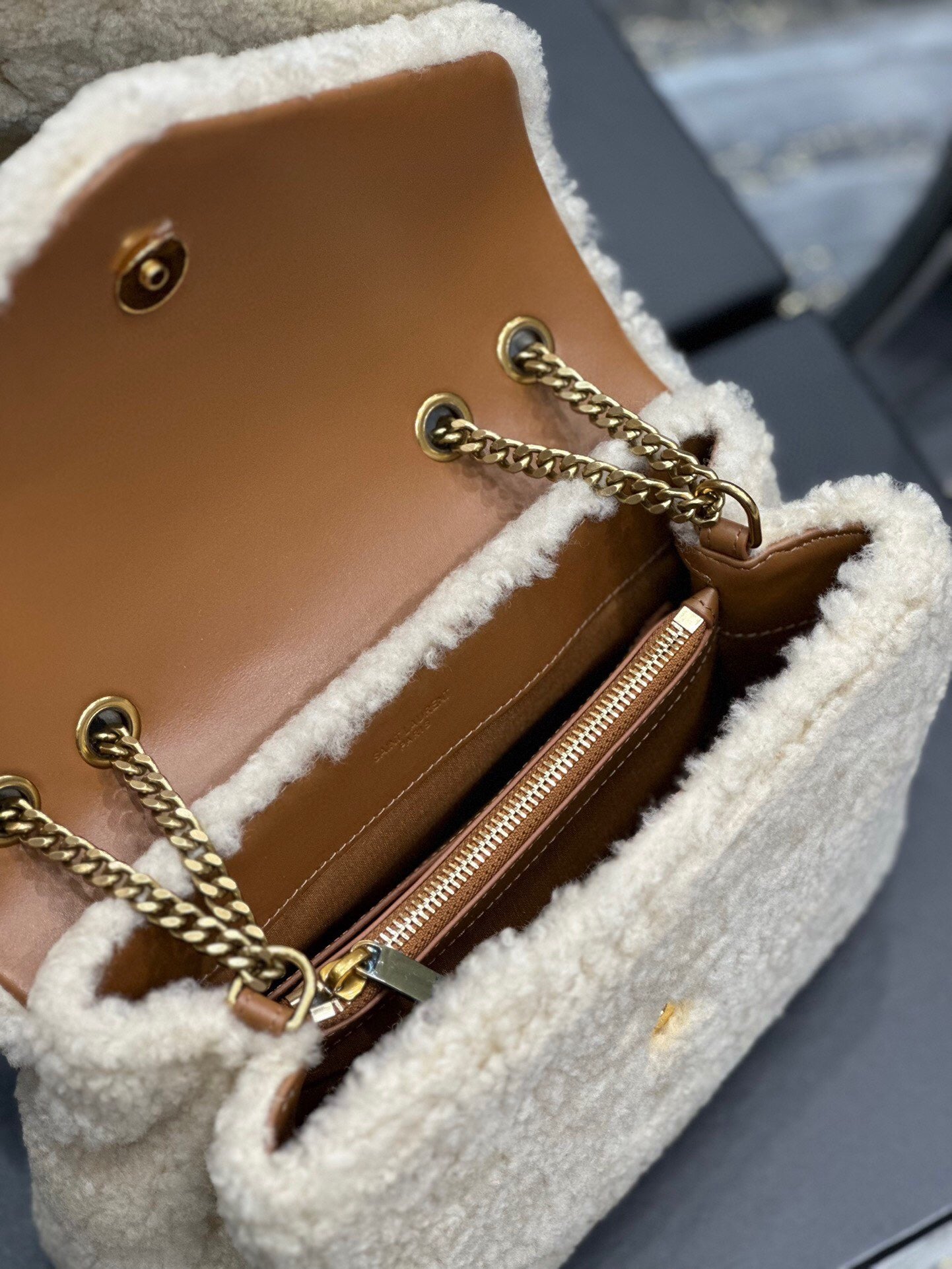 Soft Shearling Foldover Crossbody Bag 734535902