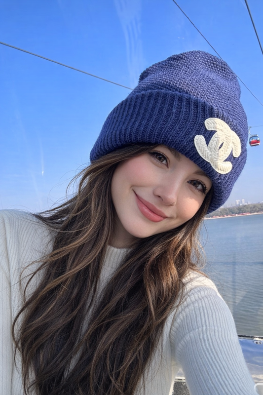 A Knit Beanie Blue