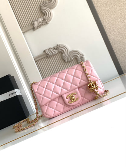 CC Mini Rectangular Flap Bag Petal Pink