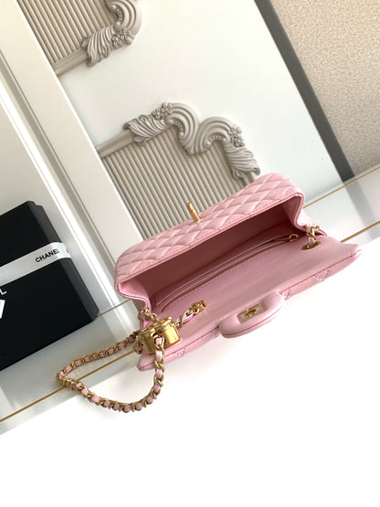 CC Mini Rectangular Flap Bag Petal Pink