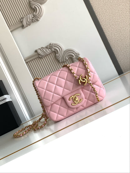 CC Mini Square Flap Bag Petal Pink Edition