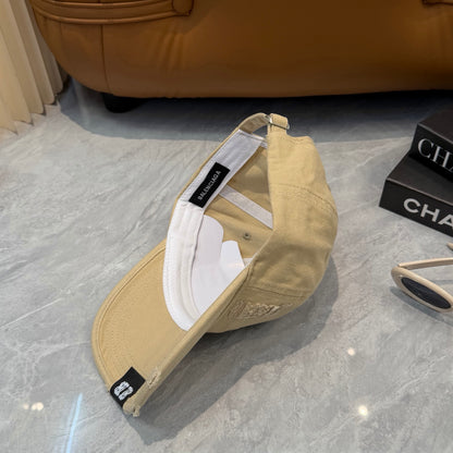 Minimalist Distressed Baseball Cap in Beige