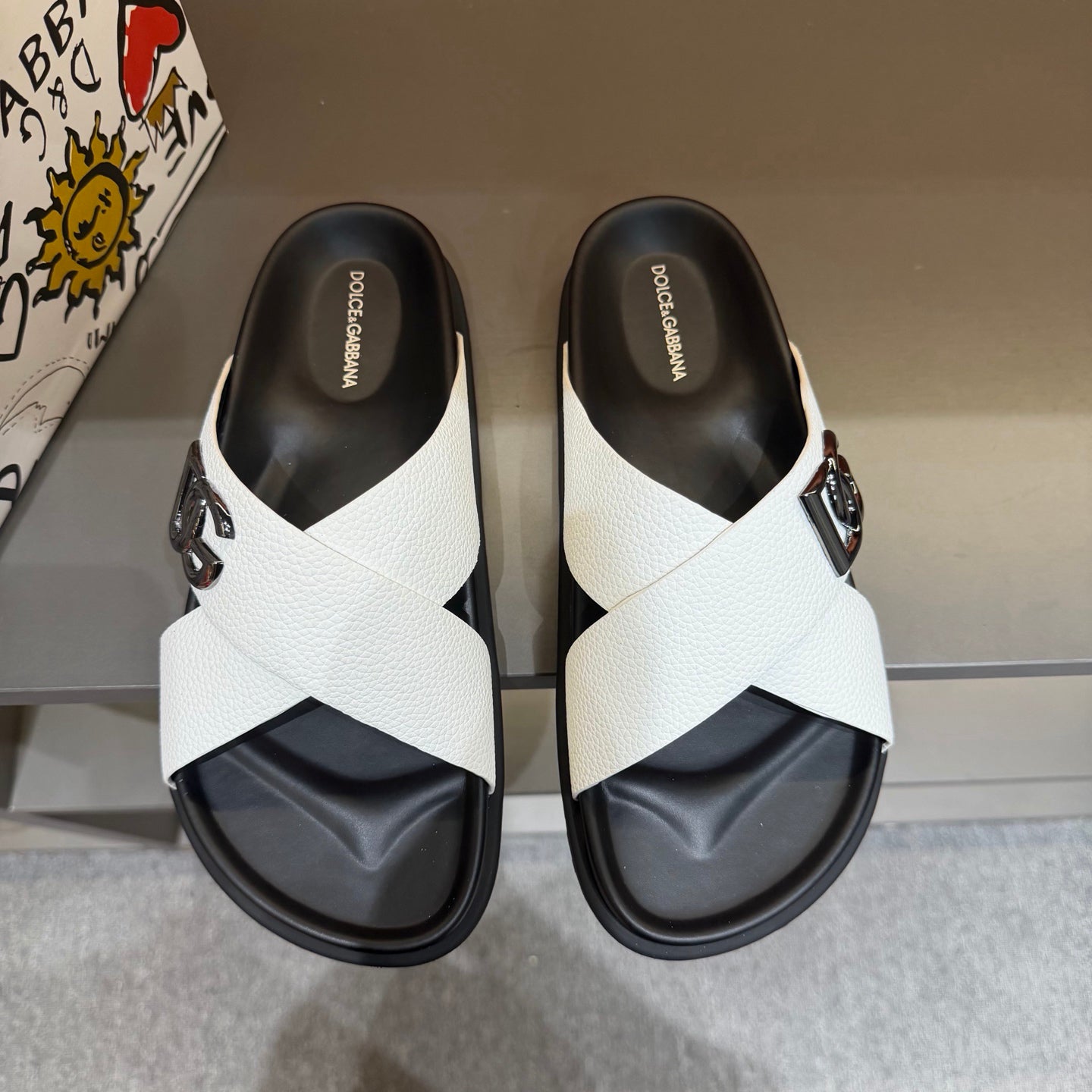 Elegant Cross-Strap Slide Sandals in Sky Blue