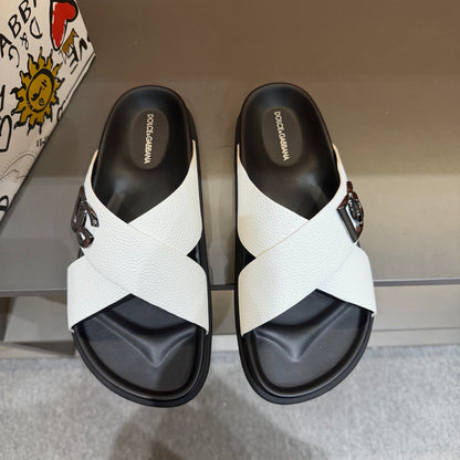 Elegant Cross-Strap Slide Sandals in Sky Blue