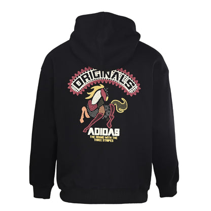 Statement Black Hoodie with Iconic Stripes