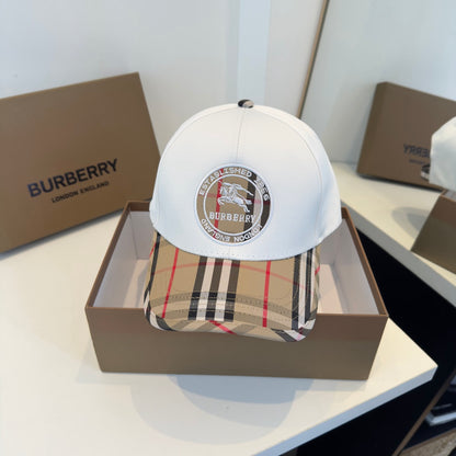 Sophisticated Minimalist Baseball Cap with Classic Check Detail