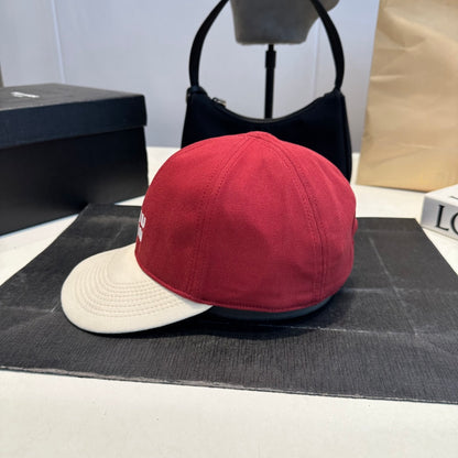 Embroidered Baseball Cap with Contrasting Brim