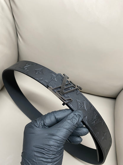 Premium Black Leather Belt width 4.0cm