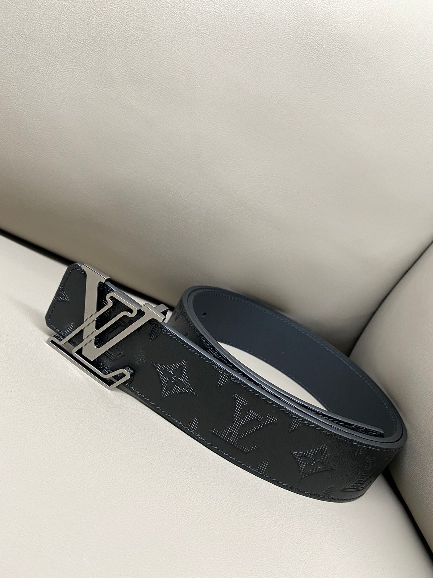 Premium Black Leather Belt width 4.0cm