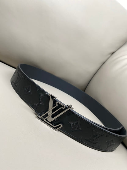 Premium Black Leather Belt width 4.0cm