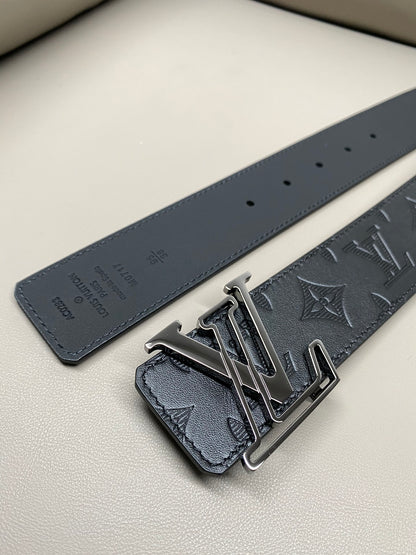 Premium Black Leather Belt width 4.0cm