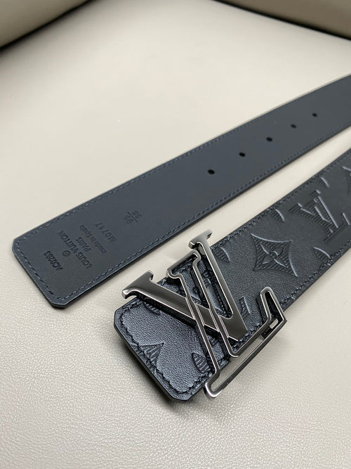 Premium Black Leather Belt width 4.0cm