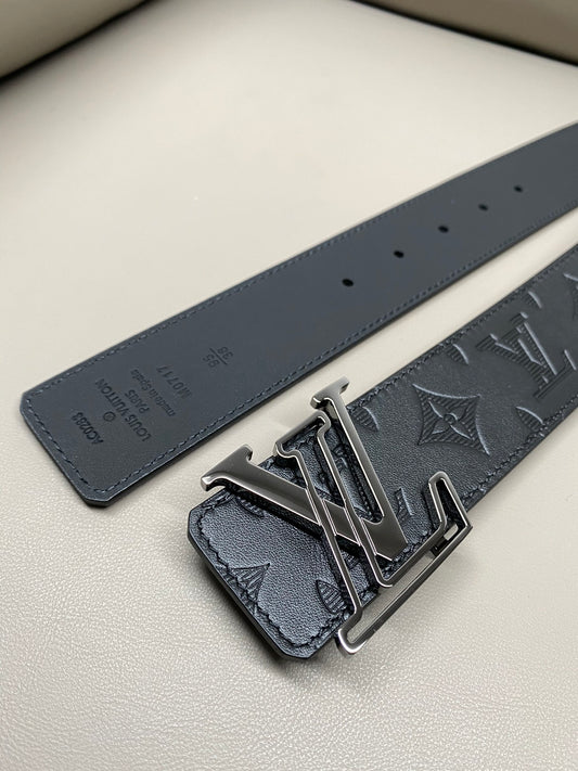 Premium Black Leather Belt width 4.0cm