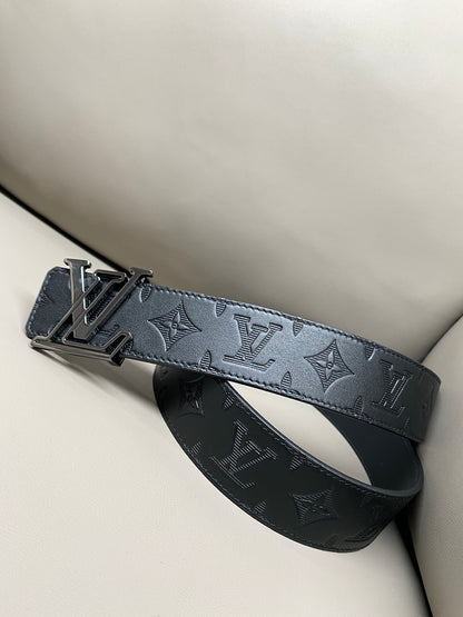 Premium Black Leather Belt width 4.0cm