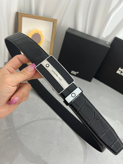 Premium Leather Belt with Textured Buckle