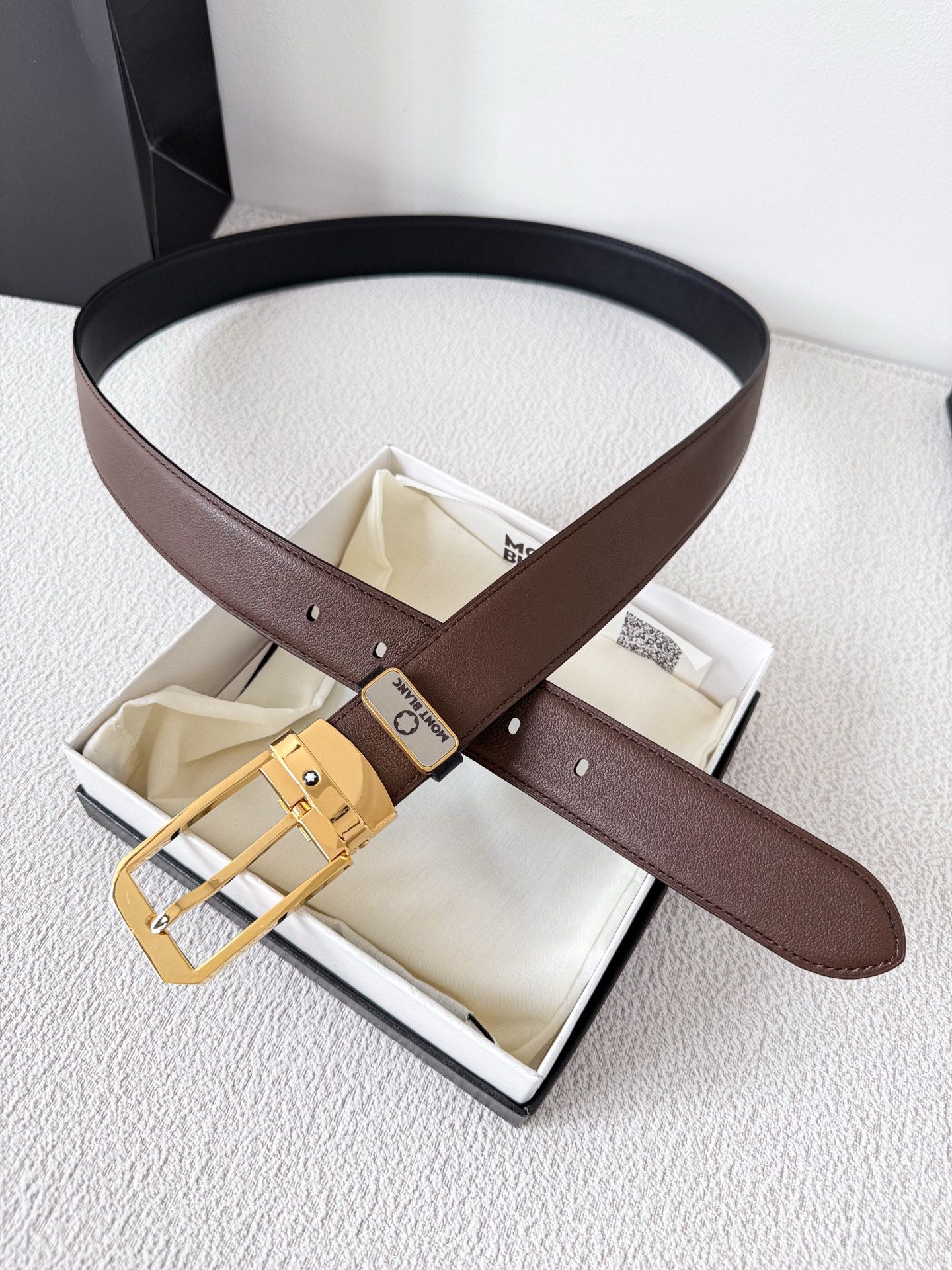 Men's Genuine Leather Belt – Pin Buckle Width 3.5cm