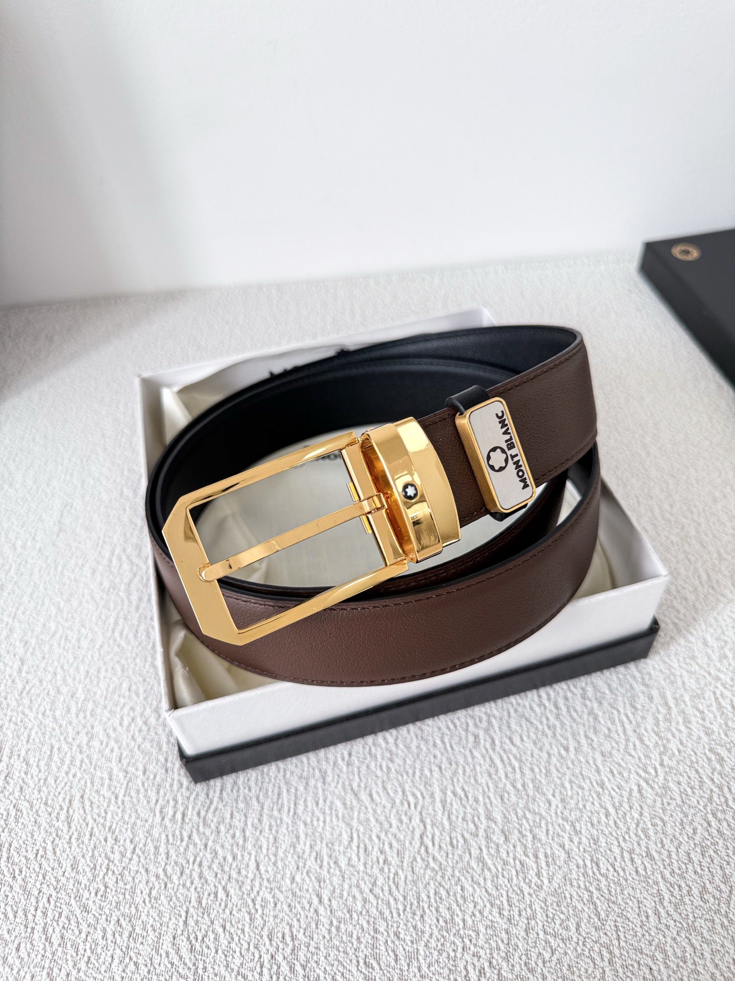Men's Genuine Leather Belt – Pin Buckle Width 3.5cm