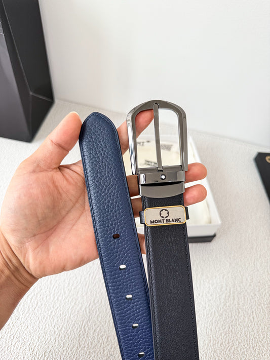 Men’s Leather Belt with Silver Buckle