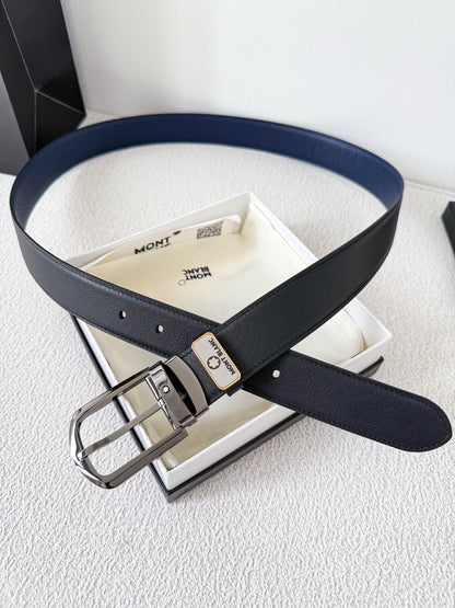 Men’s Leather Belt with Silver Buckle